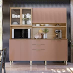 Cozinha Compacta 10 Portas 02 Gavetas Amora Amêndola Marsala Prime TX Demóbile