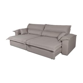 Sofá Retrátil Reclinável 2,30m Nivus Marrom Molas Ensacadas - King House