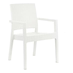 Poltrona Milano De Vime Rattan Sintetico E Jardim Branca