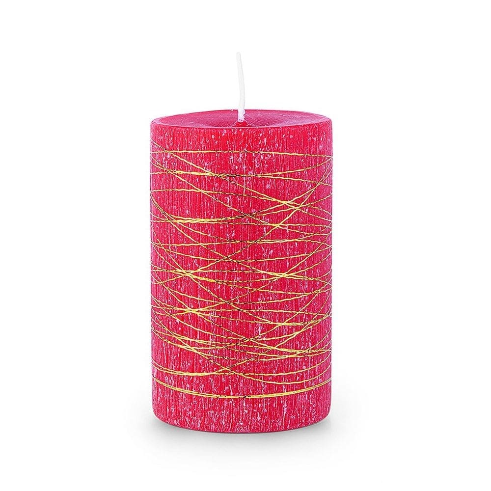 Vela Perfumada Artesanal Fios 6X8cm  Vermelho