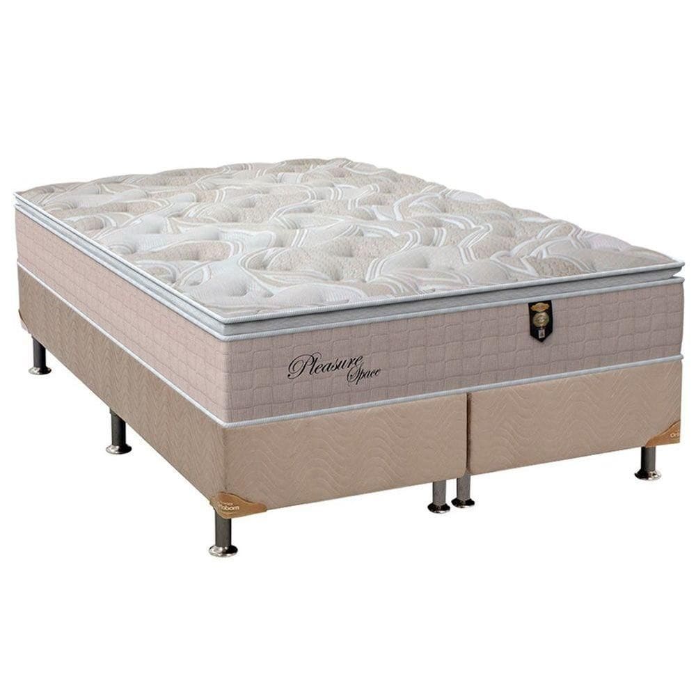 Cama Box Queen: Colchão Molas Ensacadas Orthoflex MasterPocket Pleasure + Base CRC Suede Clean(158x198)