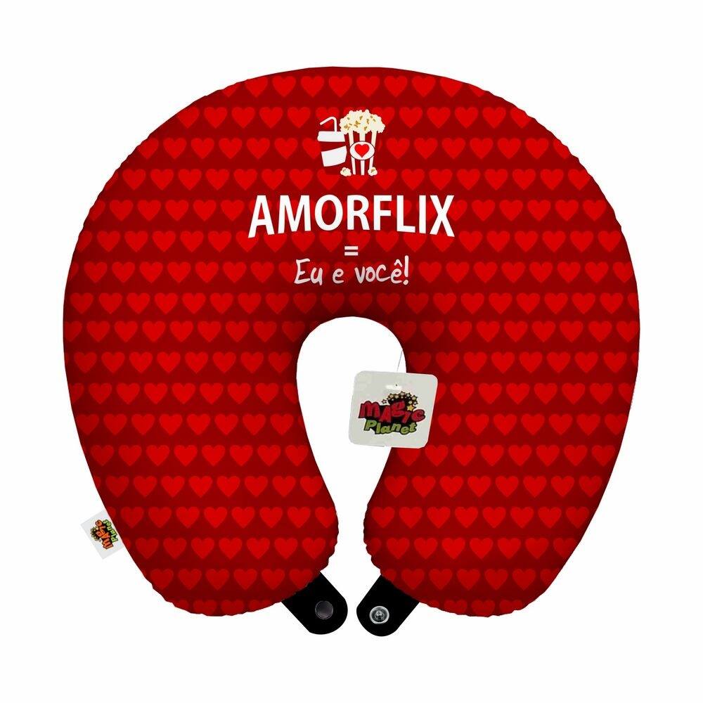 Almofada de pescoço viagem amorflix namorados lembrança