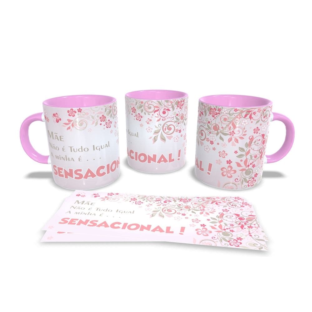 Canecas Rosa Presente Dia das Mães