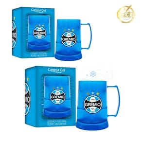Kit 2 Canecas Copo Gel 300Ml Térmica Chopp Cerveja Time