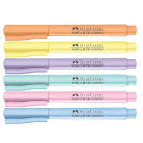 Caneta Marca Texto FABER-CASTELL Grifpen Pastel Neon e Cores Novas (Verde Folha, Água e Cinza) Unidade