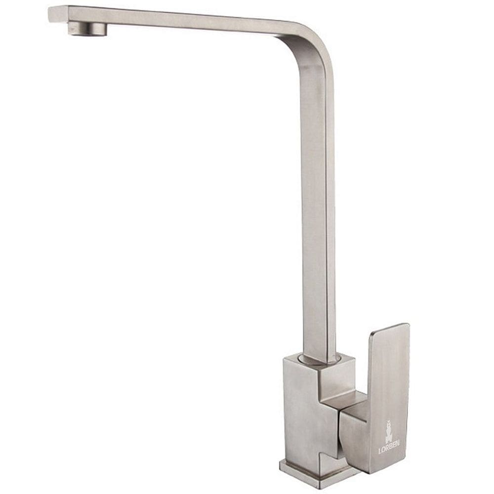 Torneira Monocomando Misturador Lorben Bancada Cozinha Bica Alta Quadrada Aço Inox