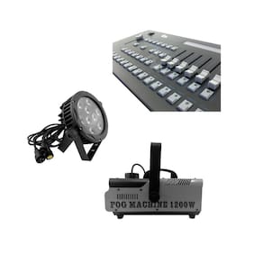 Kit 04 Par Led Slim + Mesa Controladora + Maquina De Fumaça