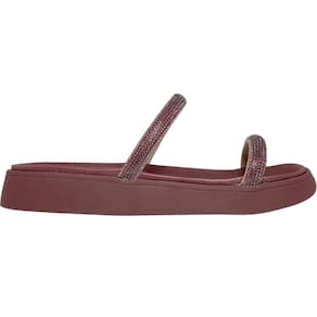 Tamanco Papete Feminino Casual Tiras com Strass Moleca 5469.118