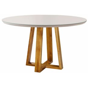 Mesa de Jantar Redonda com Vidro 1,20m - Natalle - Móveis Mundial