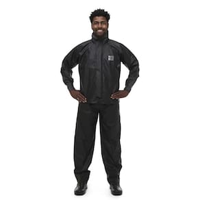 Conjunto Capa Chuva Motoqueiro Motoboy Pvc Impermeável Preto