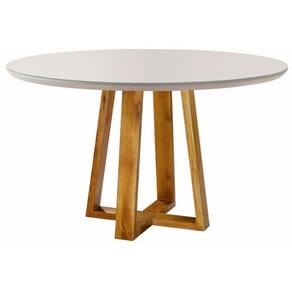 Mesa de Jantar Redonda com Vidro 1,20m - Natalle - Móveis Mundial