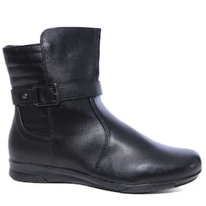 Bota Feminina Casual Cano Baixo Salto Baixo Com Fivela Mooncity 71088