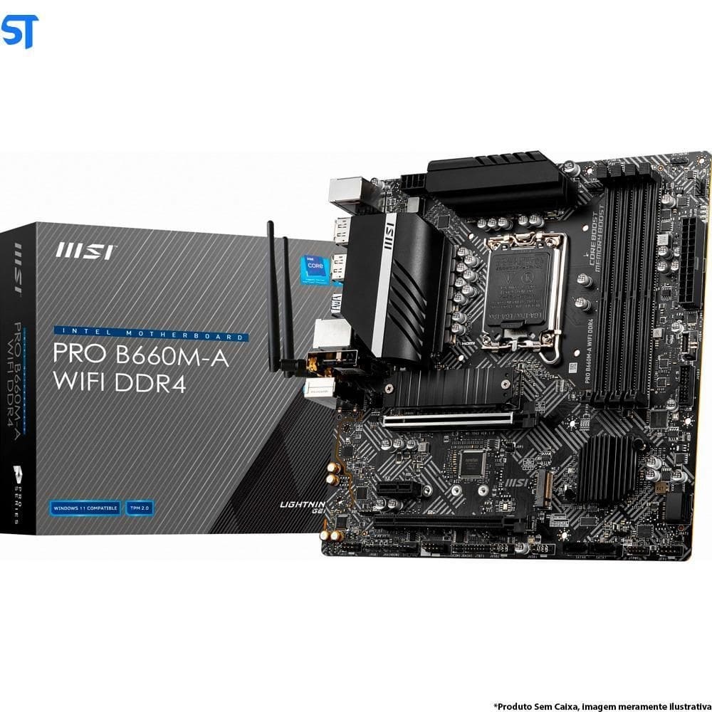 Placa mãe msi pro b660m-a wifi ddr4 matx s/box