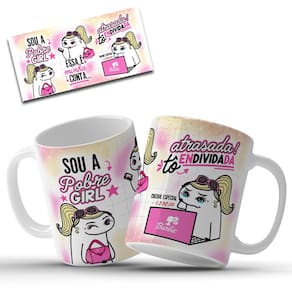 Caneca Meme Flork Pobretona Endividada Pobre