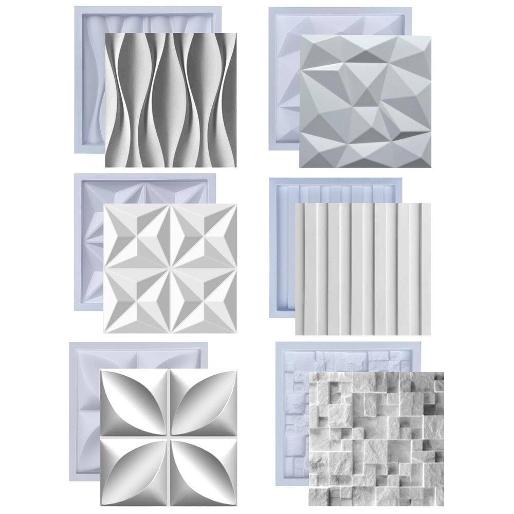 Kit 6 formas molde para gesso 3d e cimento abs