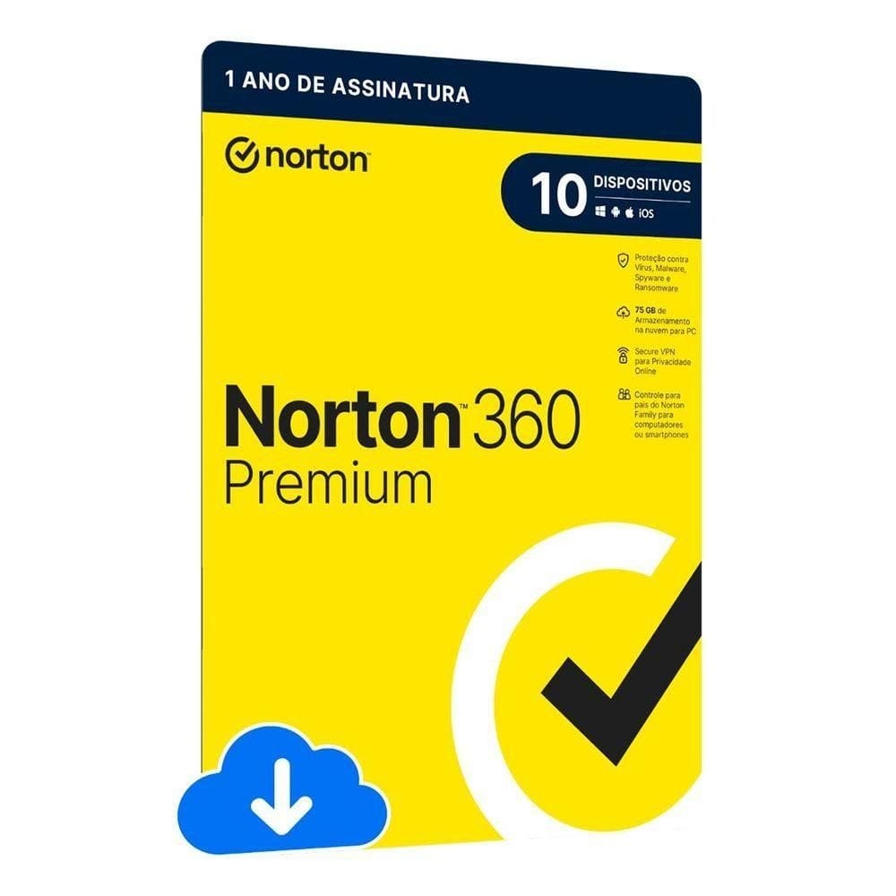 Antivírus Norton 360 Premium - 10 Dispositivos - 12 Meses Esd - 21414573