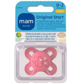 Chupeta Original START 0-2M Borracha Natural MAM Rosa