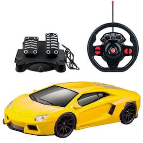 Carrinho Racing Control Nitro com Volante e Pedal Amarelo BR1145 - Multikids