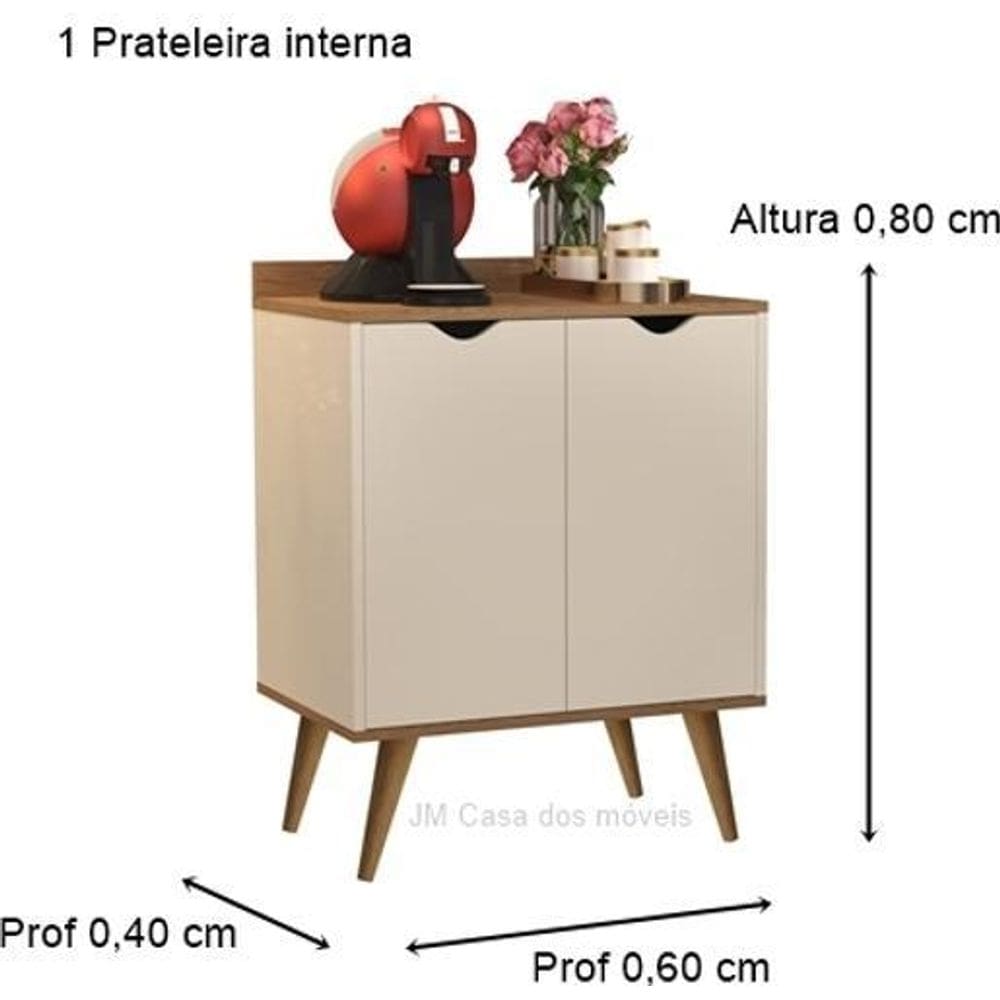 Aparador 2 portas buffet acalanto cantinho cafe pés palito