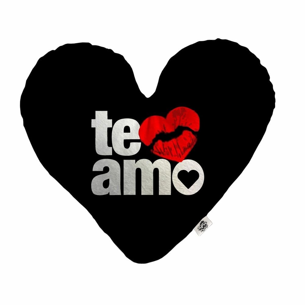 Almofada Coração Pelúcia Te Amo Black Kiss Namorados Tamanho:P