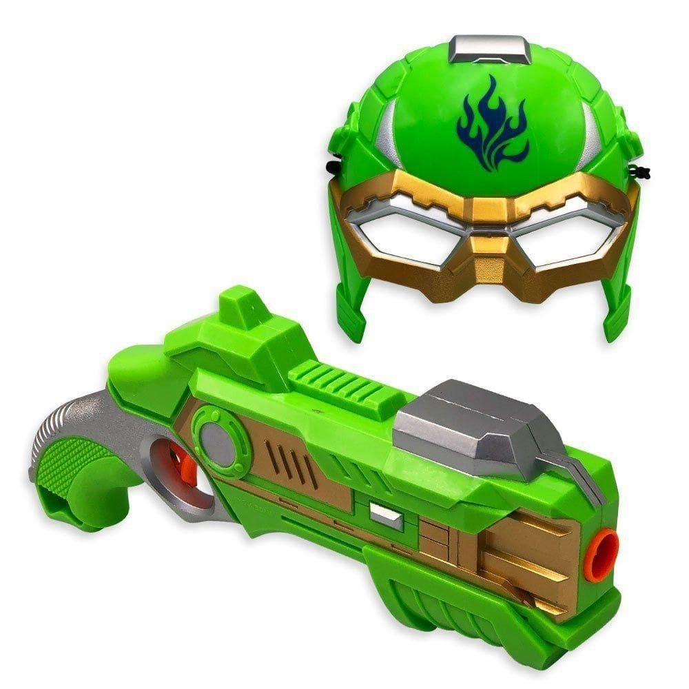 Kit Pistola Lançadora Dardos Com Máscara - Verde