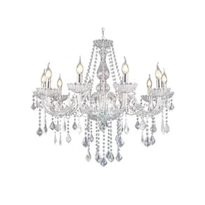 Lustre de cristal transparente luxo 8 braços maria tereza