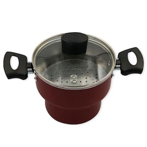 Cuscuzeiro Enjoy Antiaderente 14cm Com Tampa De Vidro - Vermelho