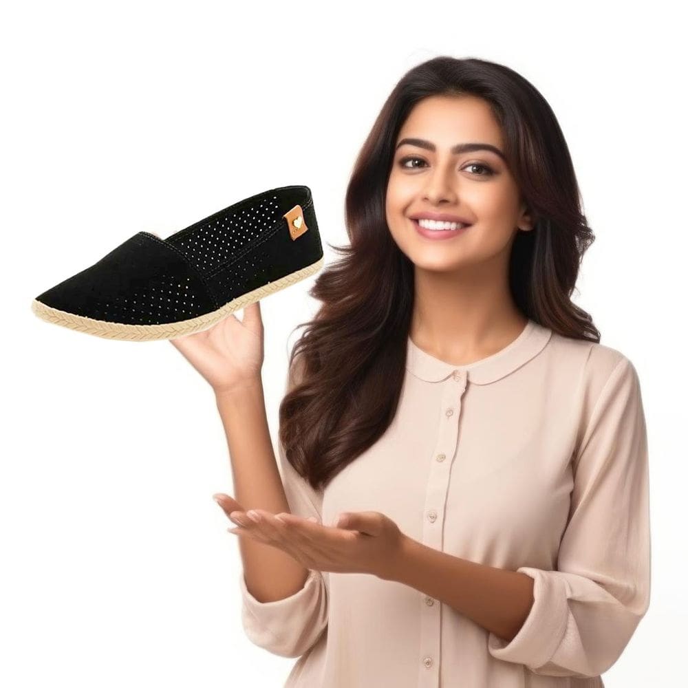 Sapatilha Feminina Alpargata Moleca Preto Nobuck Pele Neo Microperfuros - 5287210