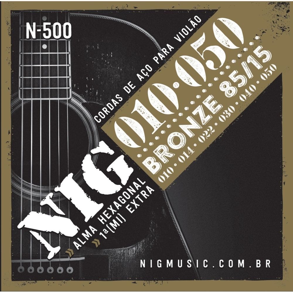 Encordoamento Nig Violão Aço 010 Bronze 85/15 N500