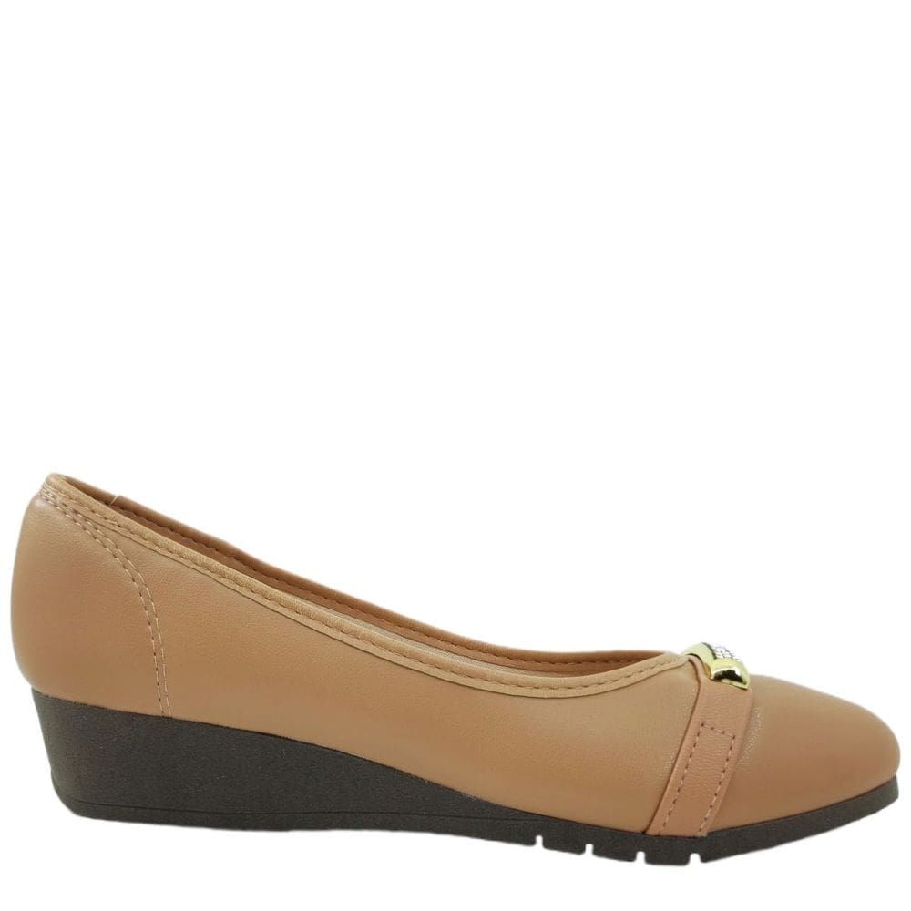 Sapato Confort Feminino Casual Dia a Dia Salto Baixo com Strass Moleca 5156.888