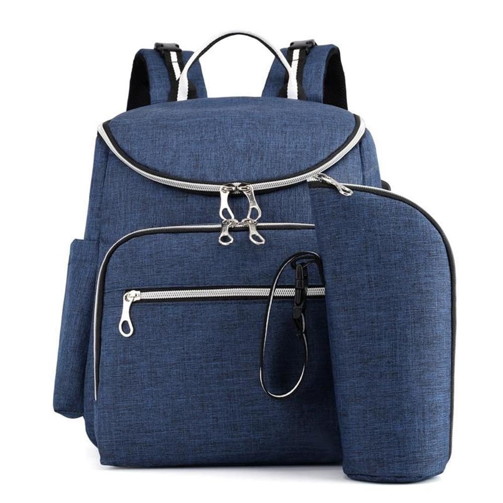 Mochila Maternidade Com Usb Porta Mamadeira E Trocador Azul