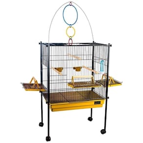 Viveiro gaiola calopsita triplex black - amarelo