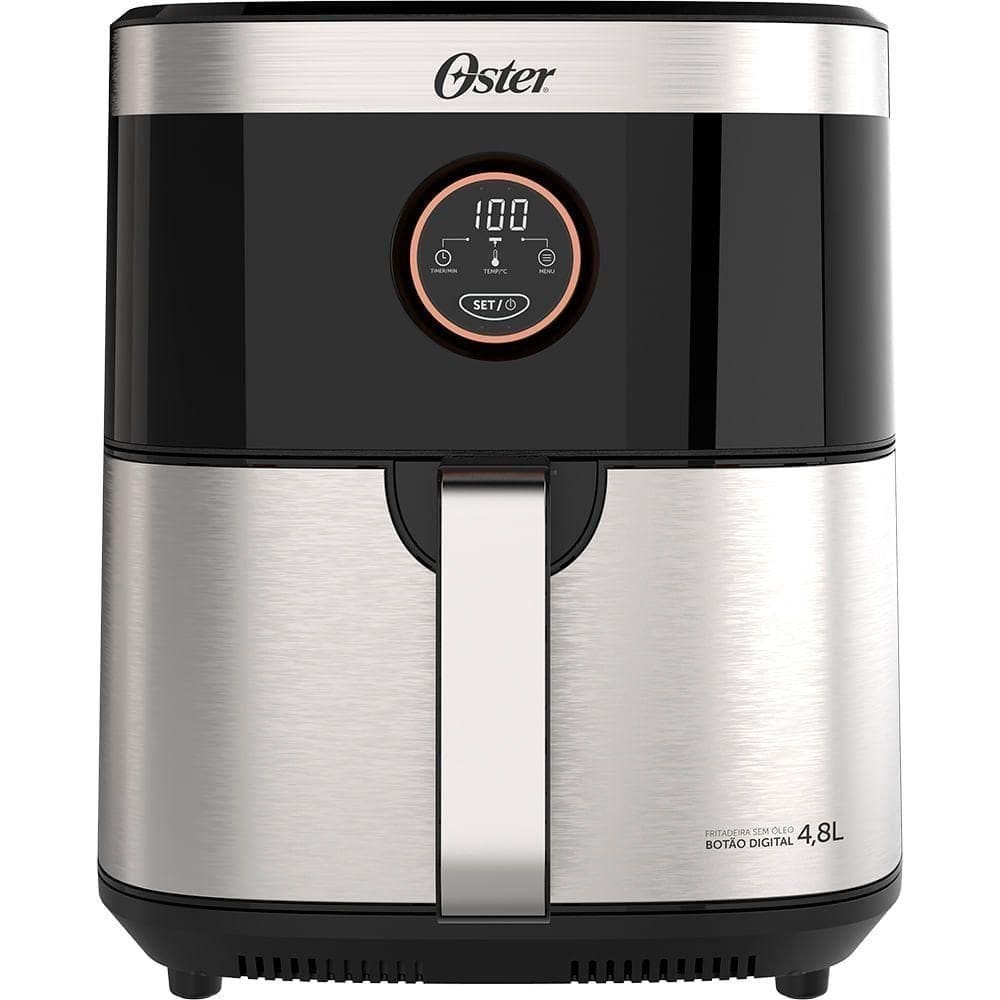 Fritadeira Oster Sem óleo 2 Em 1 Black Inox 4,8l Oster 110v