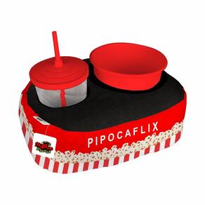 Almofada Kit Pipoca Cinema 1 Copo Canudo Balde Namorados Pipocaflix
