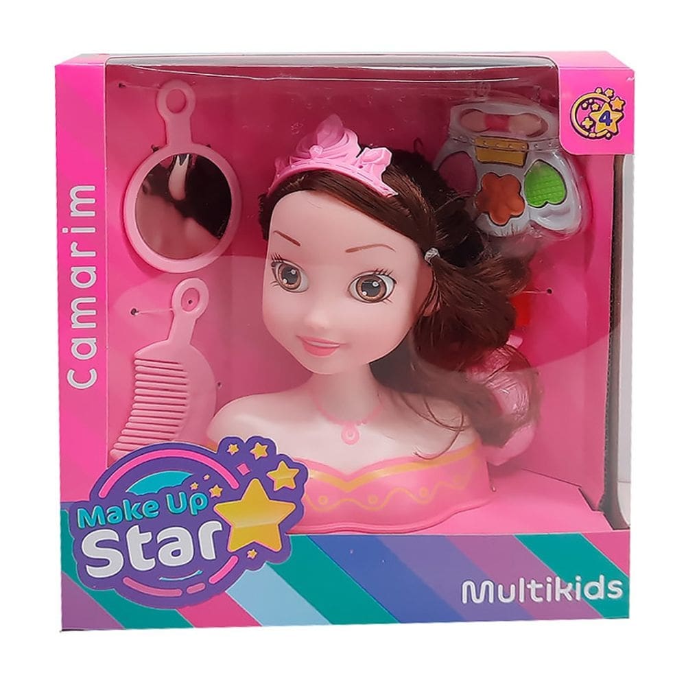 Boneca Mini Busto Camarim Make Up Star Morena BR1503 - Multikids