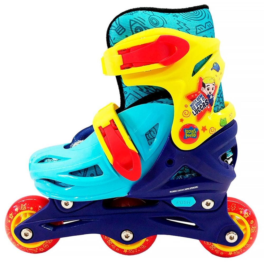 Patins Inline 2 em 1 Luccas Neto Ajustável Tamanho 31 ao 34 BR1816 - Multikids
