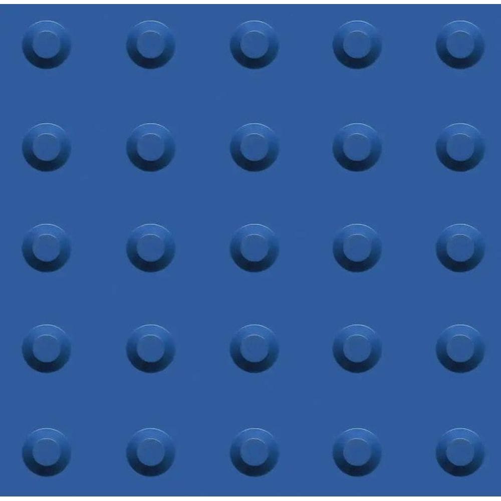 Piso Tátil Acessibilidade Alerta 25X25Cm Em Pvc - Azul