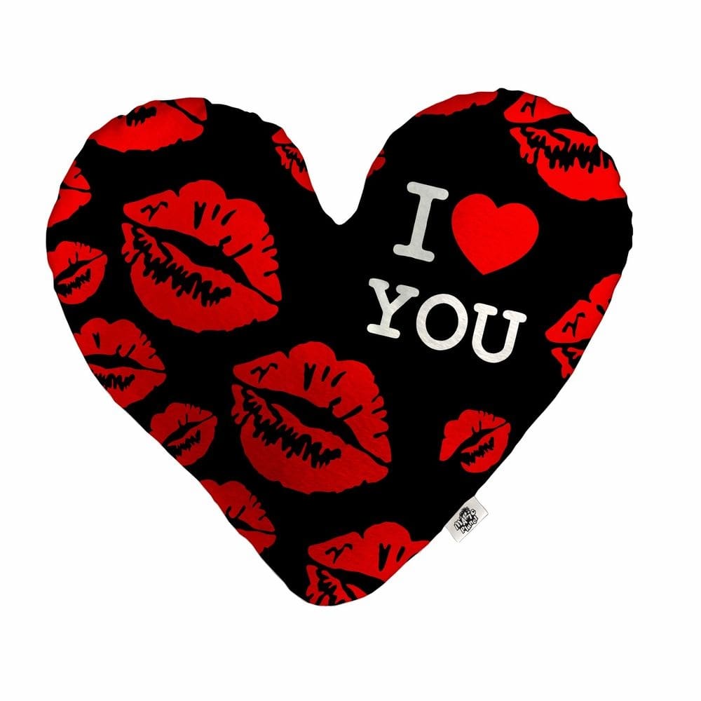 Almofada Coração Pelúcia I Love You Kisses Black Namorados Tamanho:P