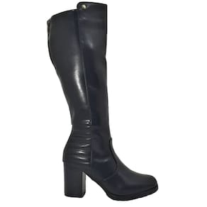 Bota Feminina Casual Salto Alto Cano Longo Maleável Mooncity 73134