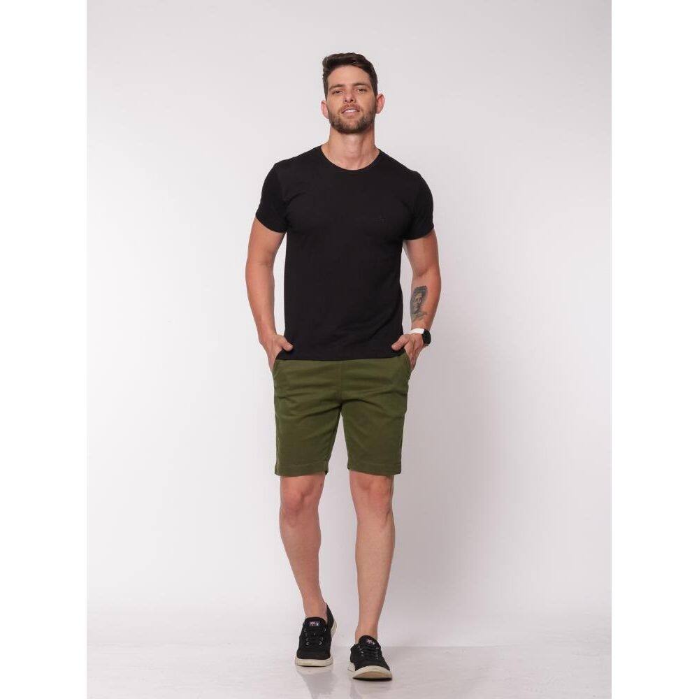 Bermuda 7899 Verde Elástico Sarja [F075]