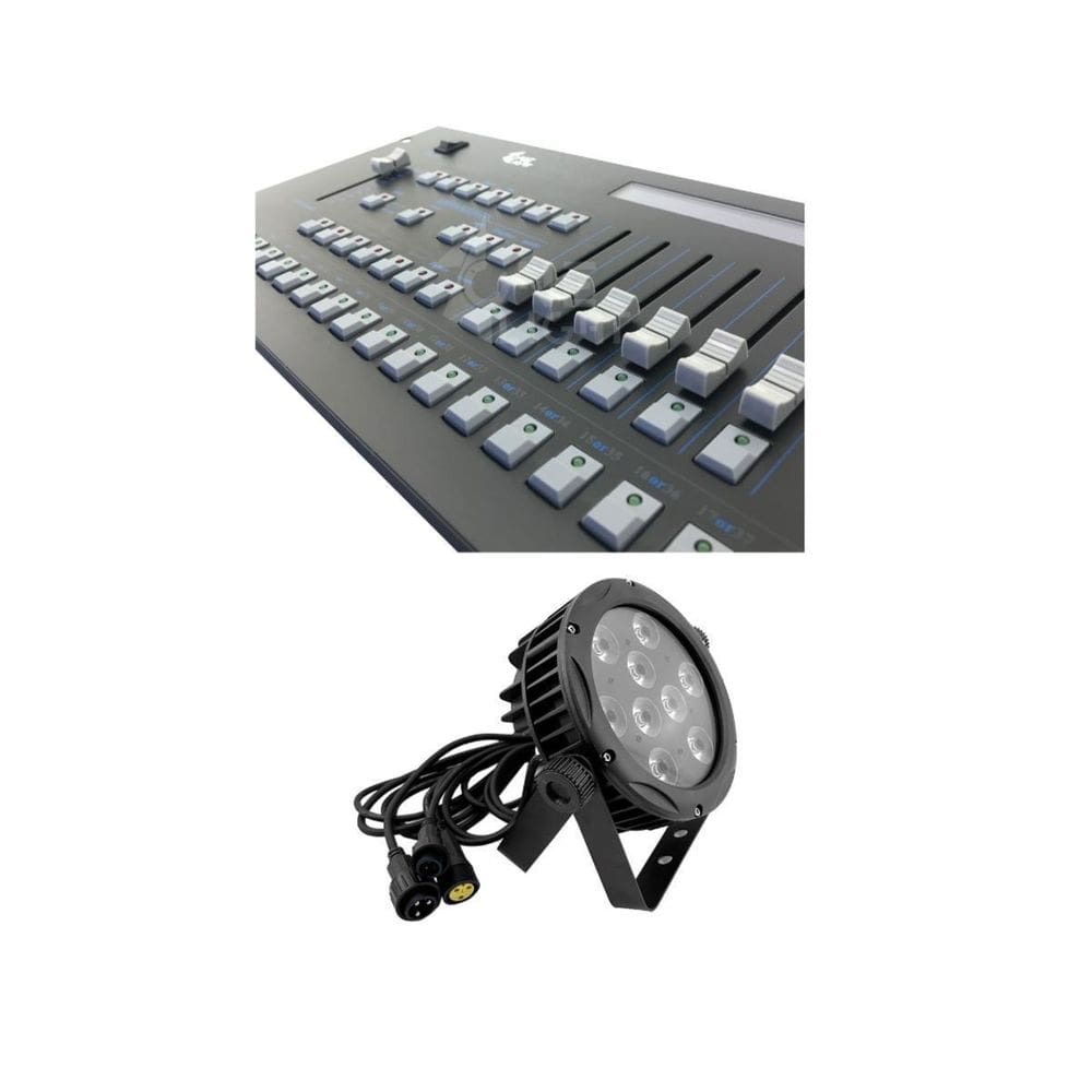 Kit 8 Par Led Outdoor Slim E Mesa Controladora Pilot 2000