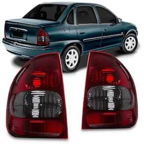 Par lanterna traseira corsa sedan classic 2000 a 2010 fumê