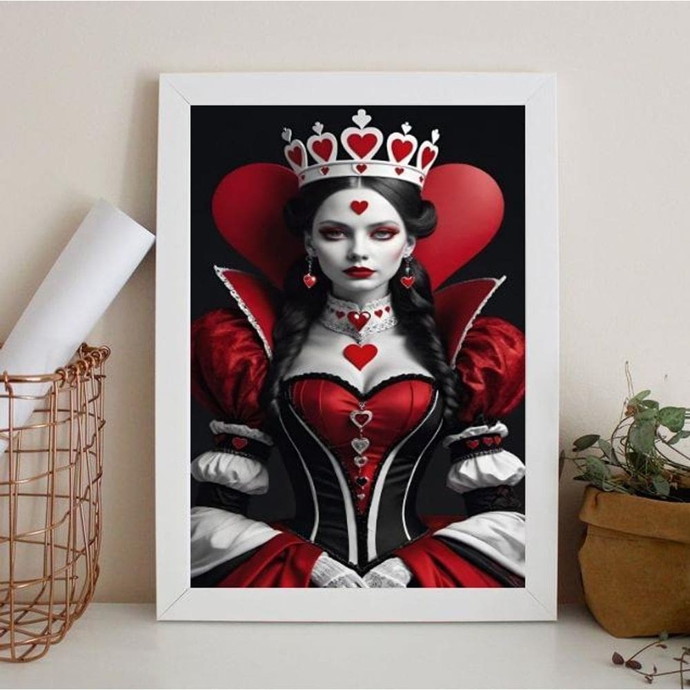 Quadro Decorativo Arquétipo Rainha Copas 33X24Cm - Com Vidro