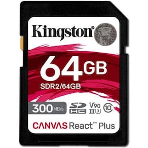 Cartão memória kingston sd xc 64gb react plus 300mb/s uhs-ii
