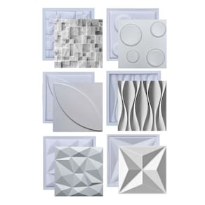 Kit formas placa gesso 3d cimentício abs vários modelos fdg