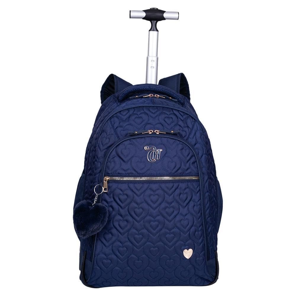Mochila Carrinho Sestini Grande Capricho Crush Azul Marinho