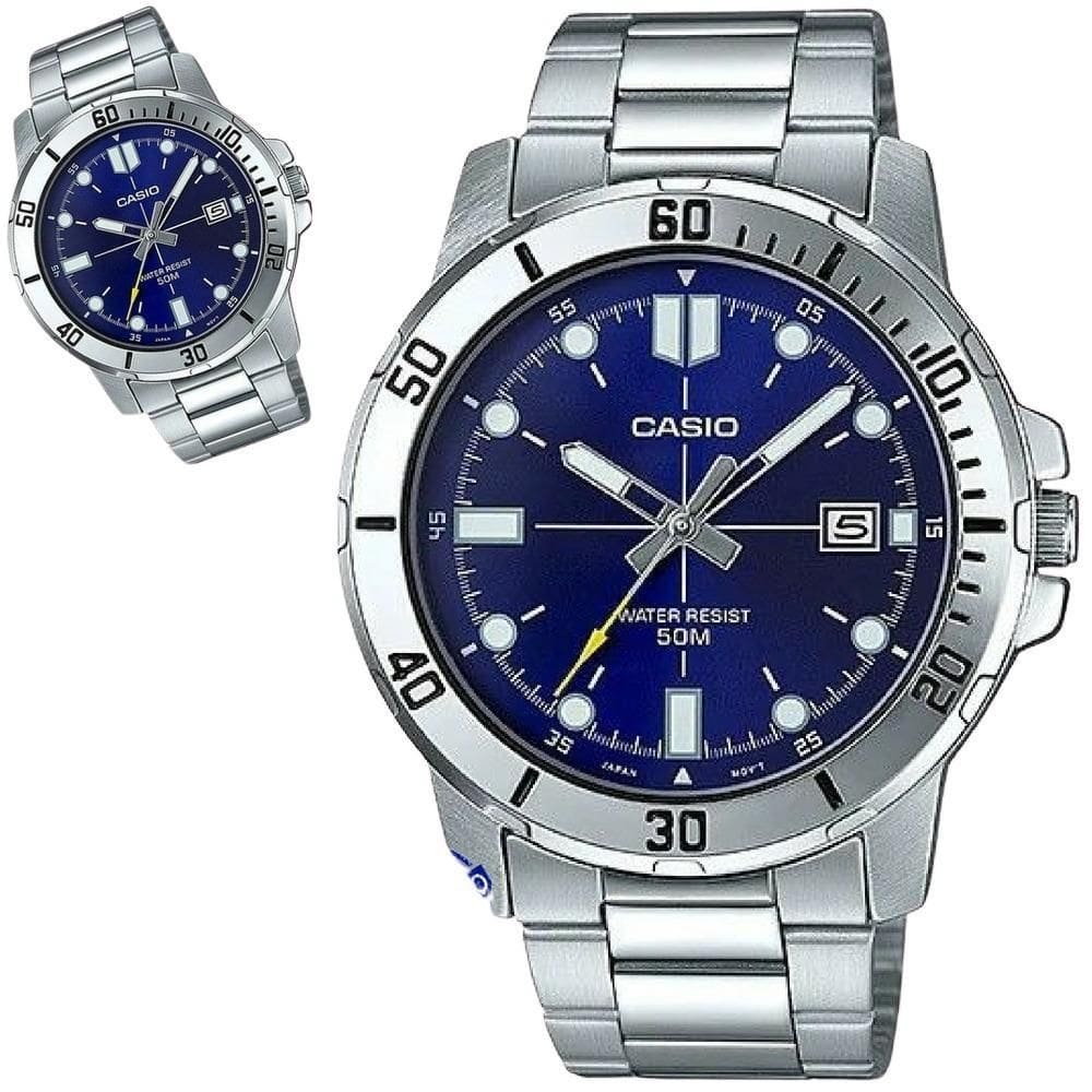 Relógio masculino casio prateado mtp-vd01d-2evudf
