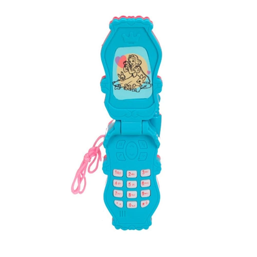 Celular Brinquedo Smartphone Flip Princesa Rosa Azul Luz Som