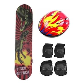 Skate Infantil Com Kit De Proteção E Bolsa Estampas Variadas