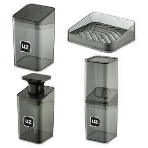 Kit De Banheiro Utensílios Lavabo 4 Peças Acessórios Pia